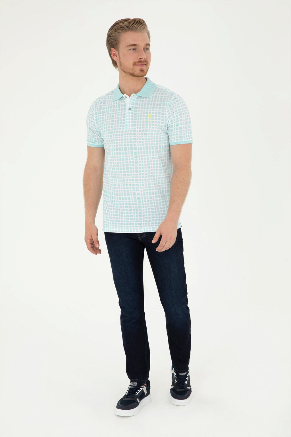 U. S. Polo Assn / Мужская футболка водно-зеленого цвета - U.s. polo assn фото 4