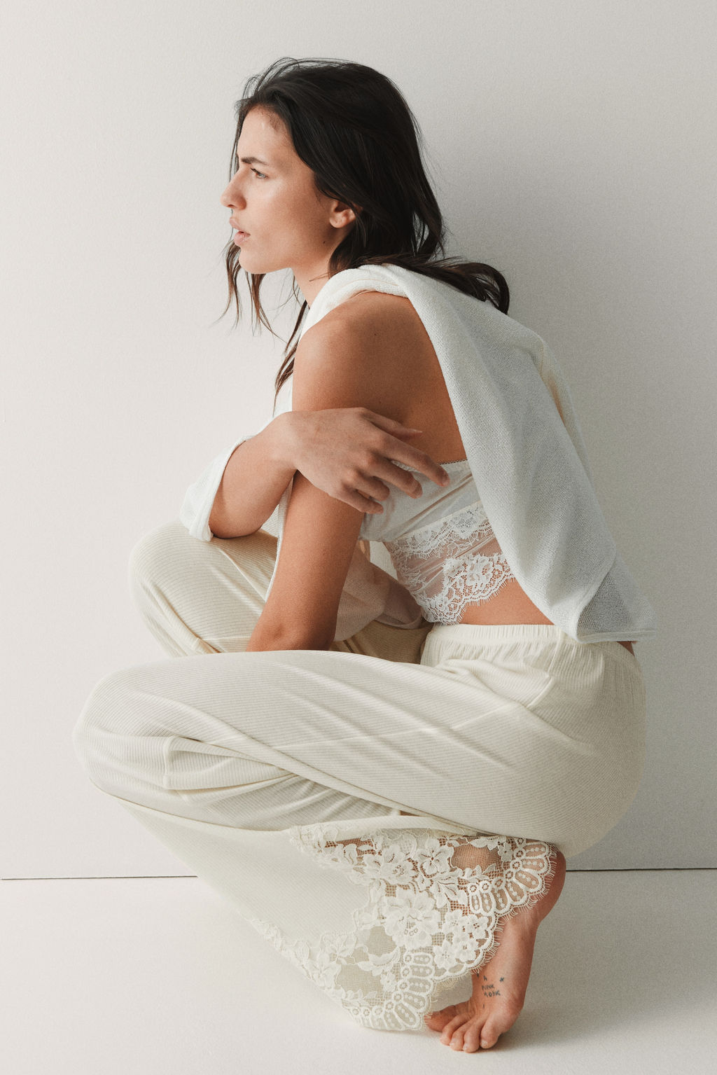Pantal?n de pijama con ribete de encaje - H&m фото 5