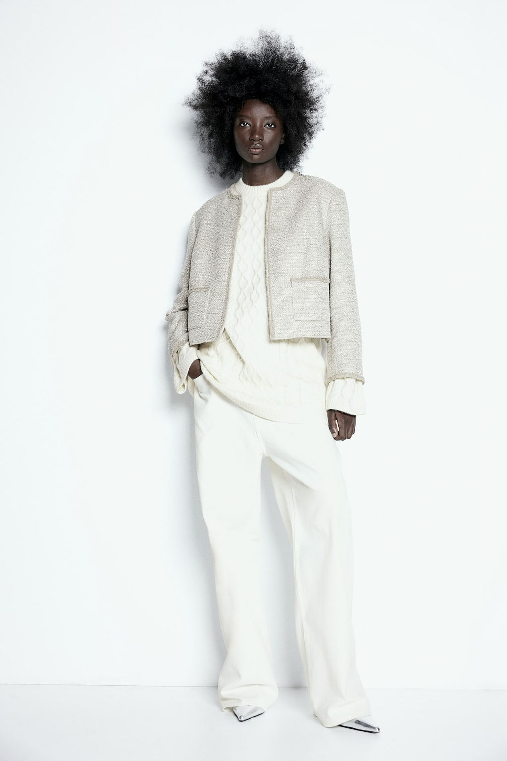 Vestido en punto trenzado - H&m фото 3