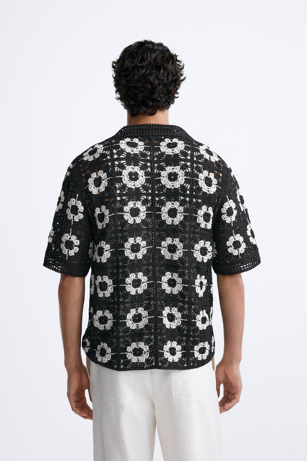 GEOMETRIC CROCHET SHIRT - Zara фото 3