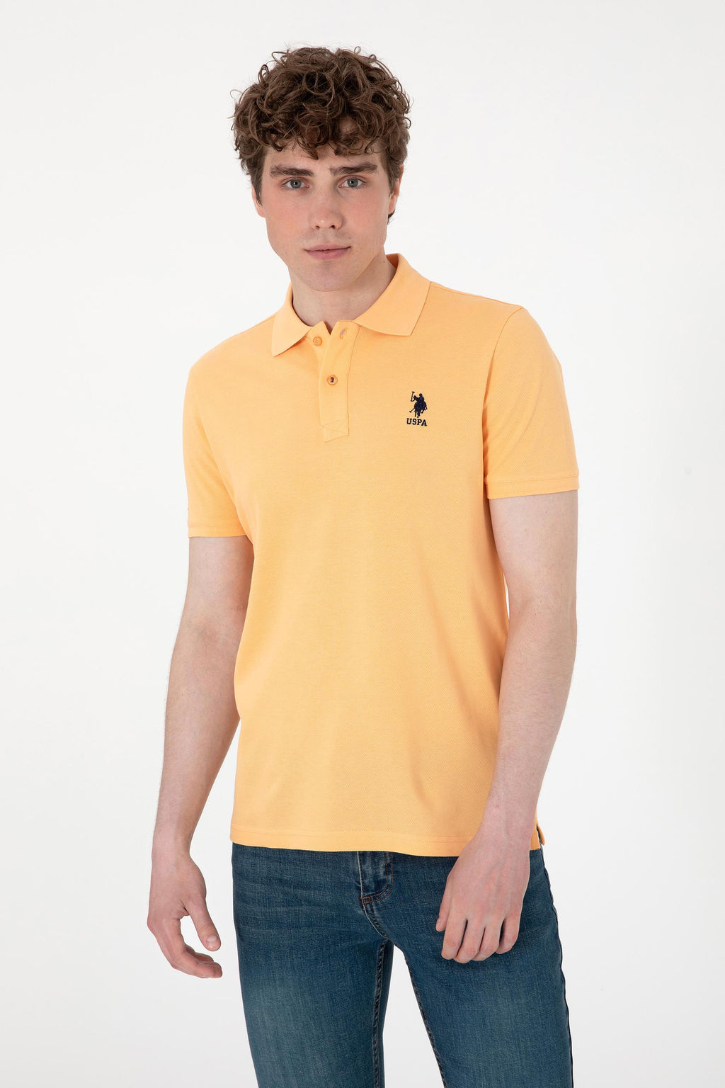 Erkek Slim Fit Polo Yaka Turuncu Basic Ti__rt Sepette S_rpriz _ndirim - U.s. polo assn фото 3