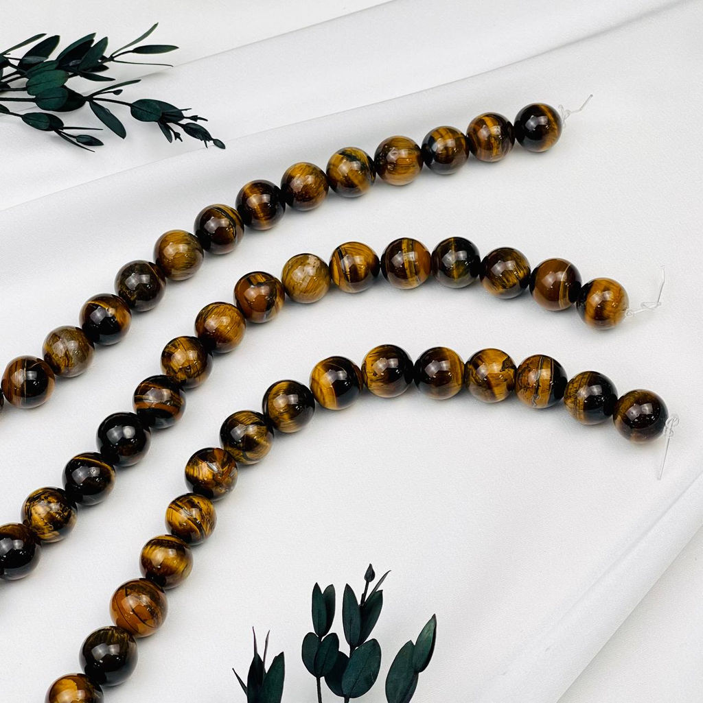 Бусины для украшений из Тигрового глаза (28 бусин)