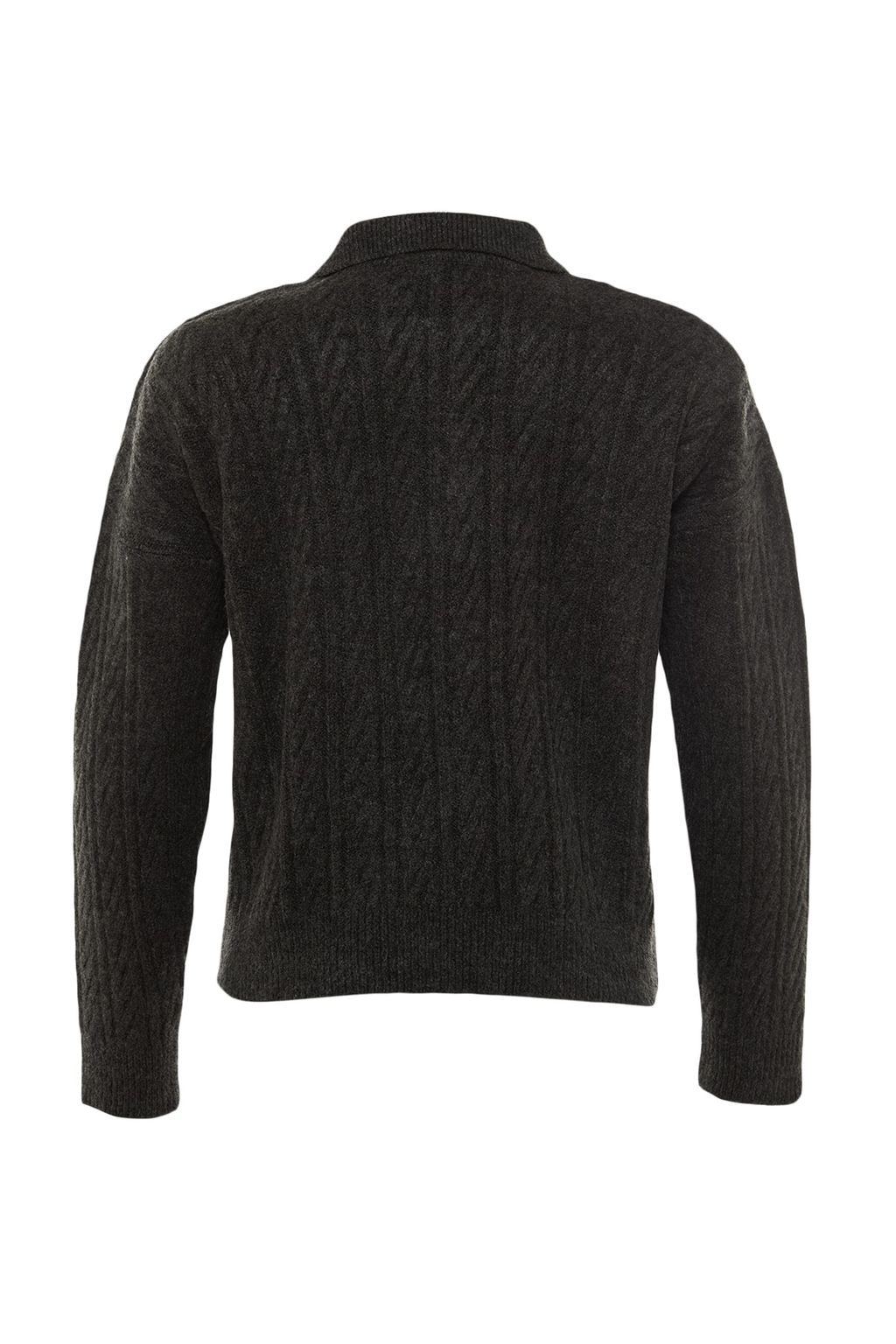 Antrasit Genis Kal?p Yumusak Dokulu Triko Kazak TWOAW21KZ2635