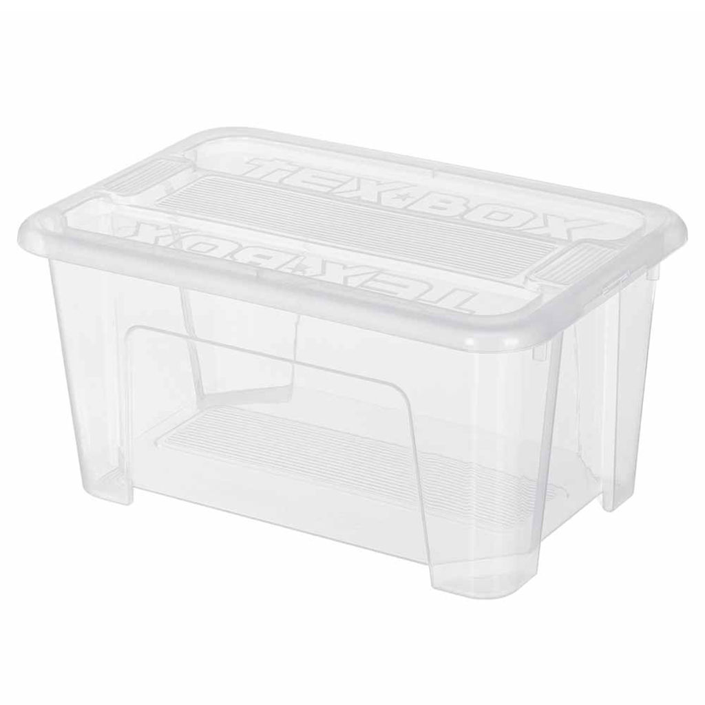 Контейнер-ящик хозяйственный для хранения пластмассовый "Tex-Box" 4,5л, 28х18,3х14см, прозрачный, Econova (Россия)