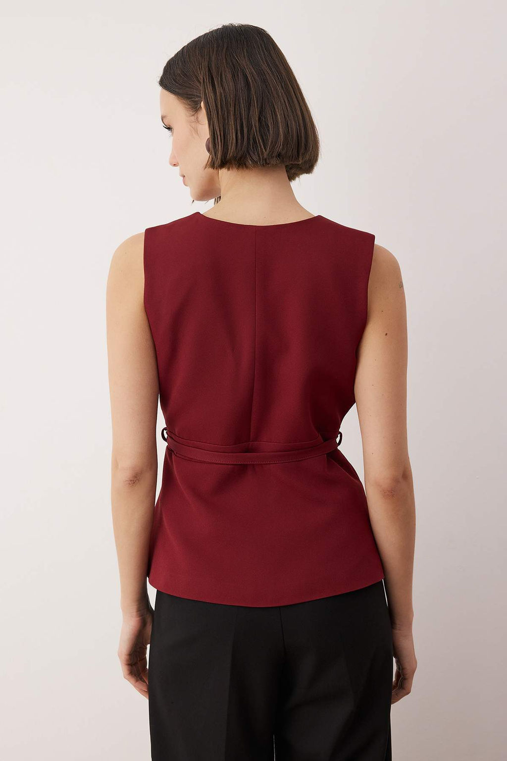 Beyaz Fitted Kemerli Anvelop Kapamal? Yelek TWOAW26YE00029 - Trendyolmilla фото 16