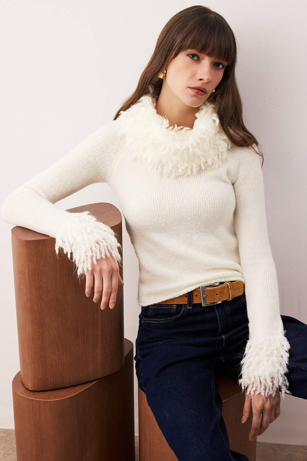 Ekru Triko Kazak TWOAW26KZ00261 - Trendyolmilla фото 3