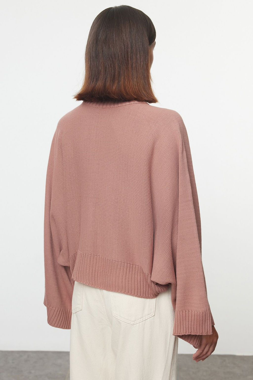 Siyah Genis Kal?p Ispanyol Kol Triko Kazak TWOAW23KZ01838 - Trendyolmilla фото 10