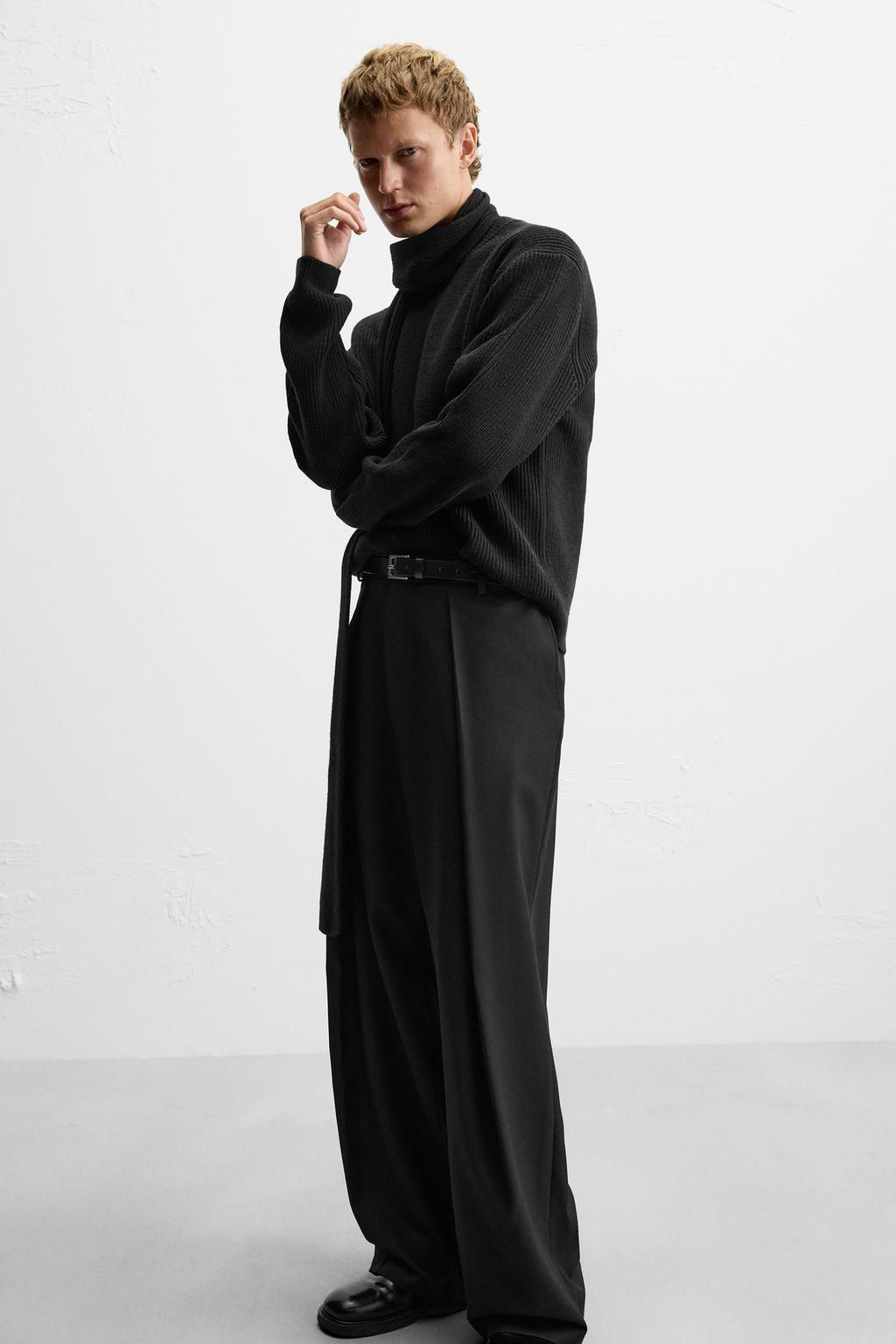 WIDE-FIT PLEATED TROUSERS - Zara фото 6