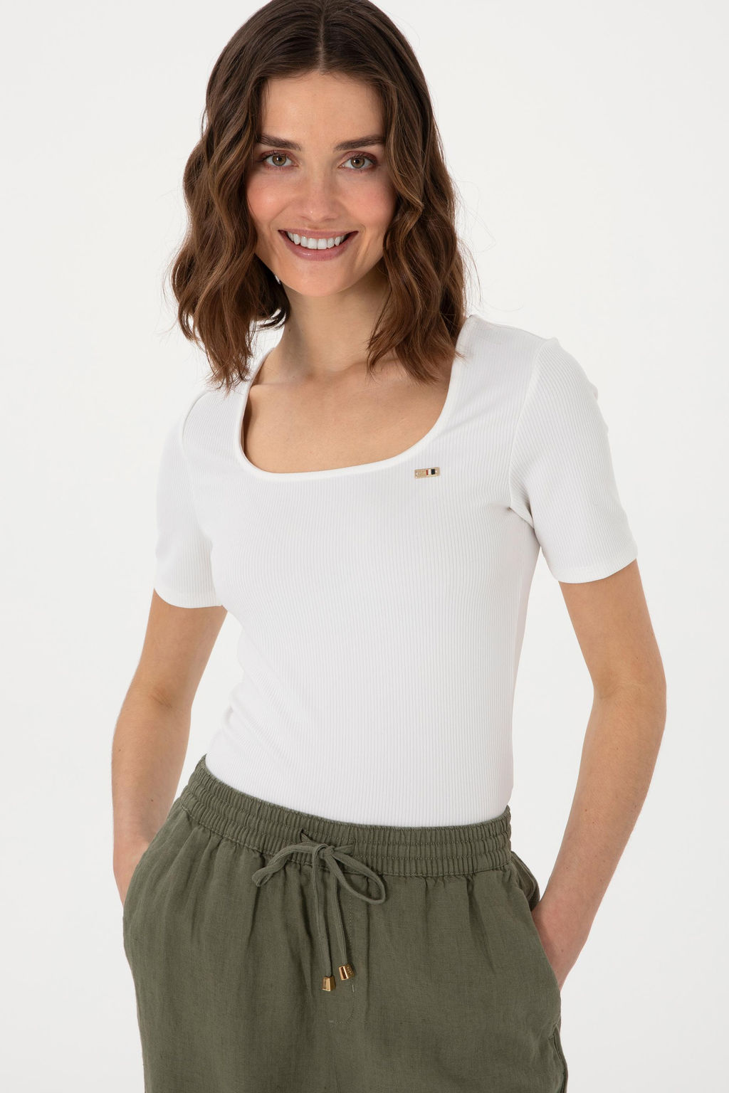 Kad_n Beyaz Ti__rt Sepette S_rpriz _ndirim - U.s. polo assn фото 3