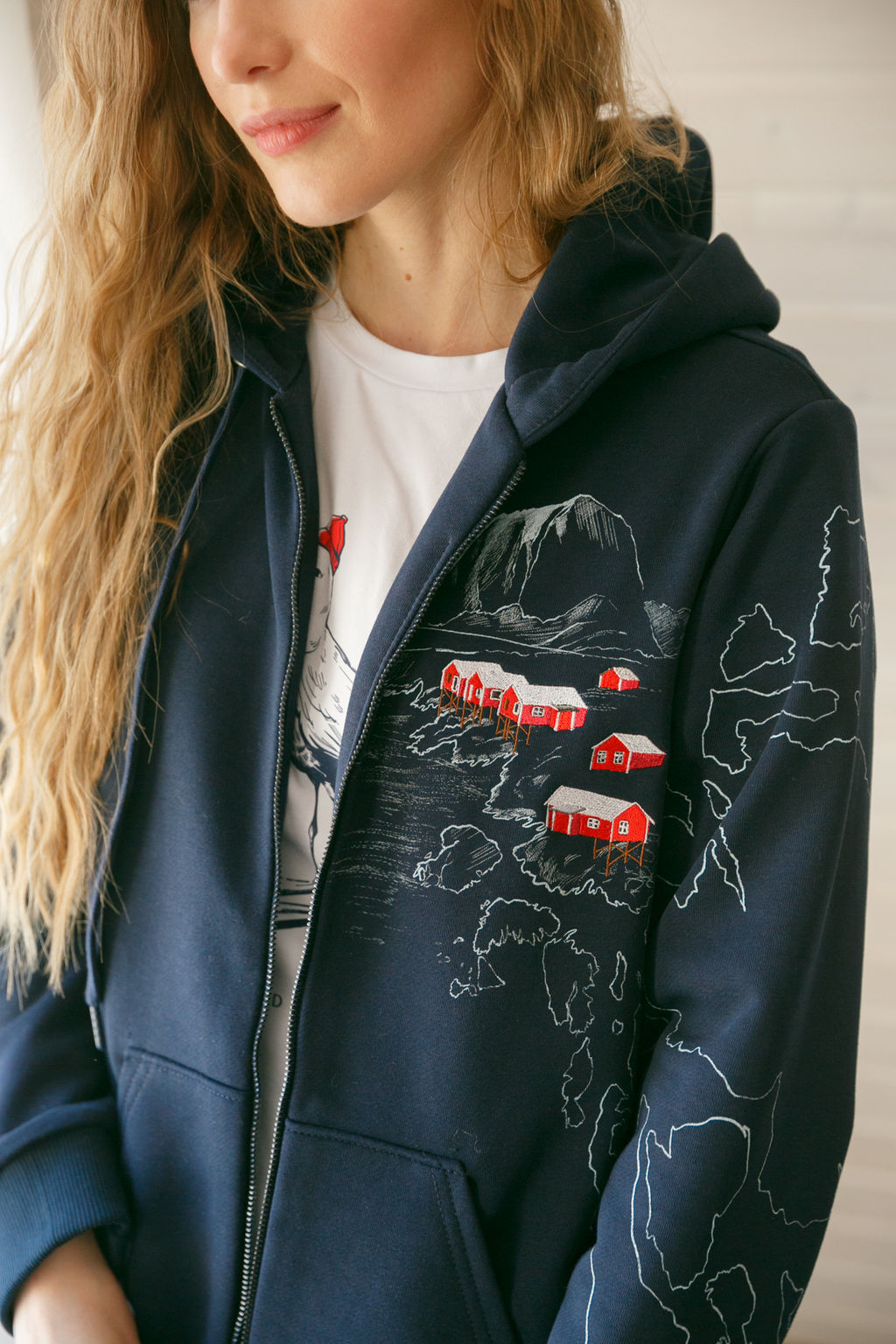 Толстовка на молнии женская Lofoten Landscape - Captain's mate фото 21