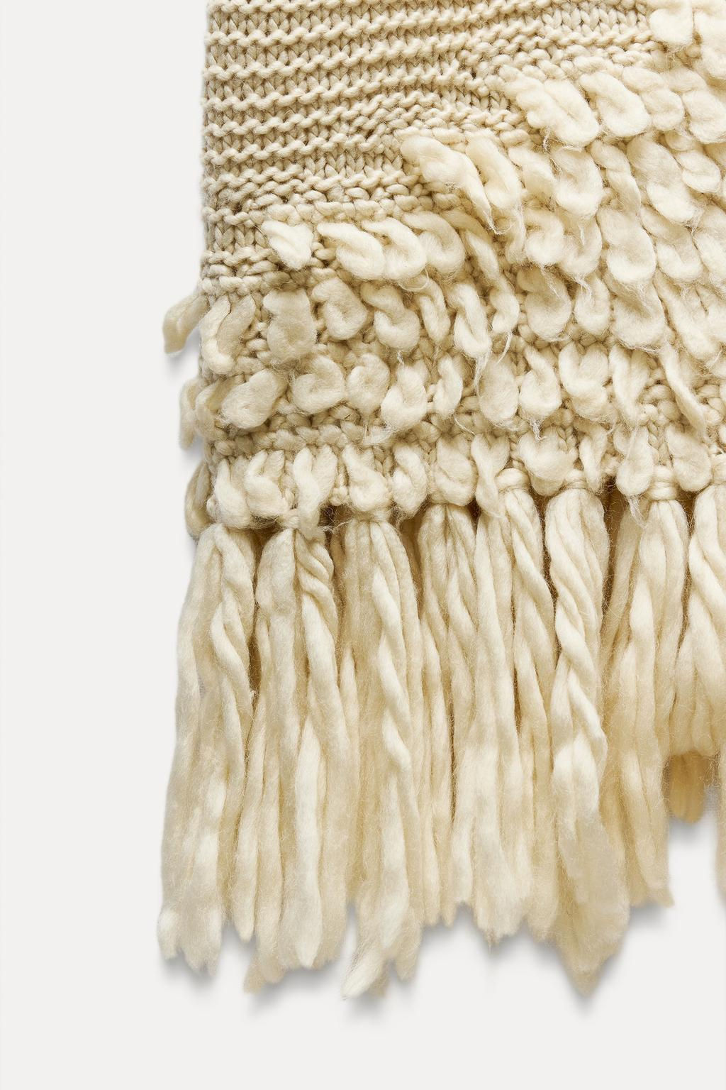 LONG FRINGED KNIT COAT - Zara фото 11