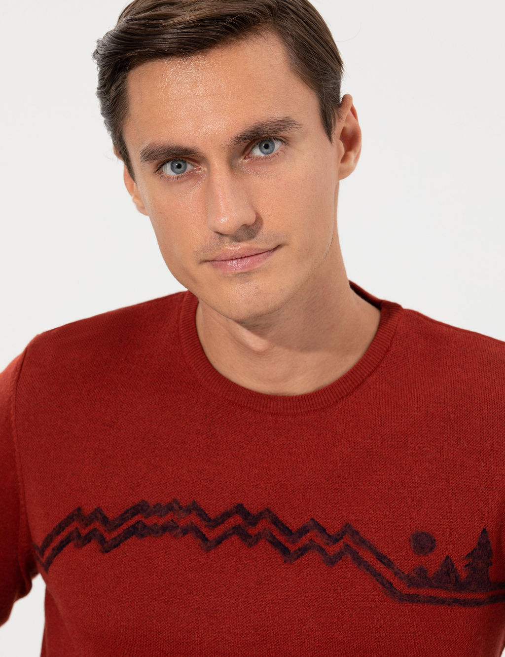 Трикотажный свитер узкого кроя с круглым вырезом Tile - Cacharel фото 2