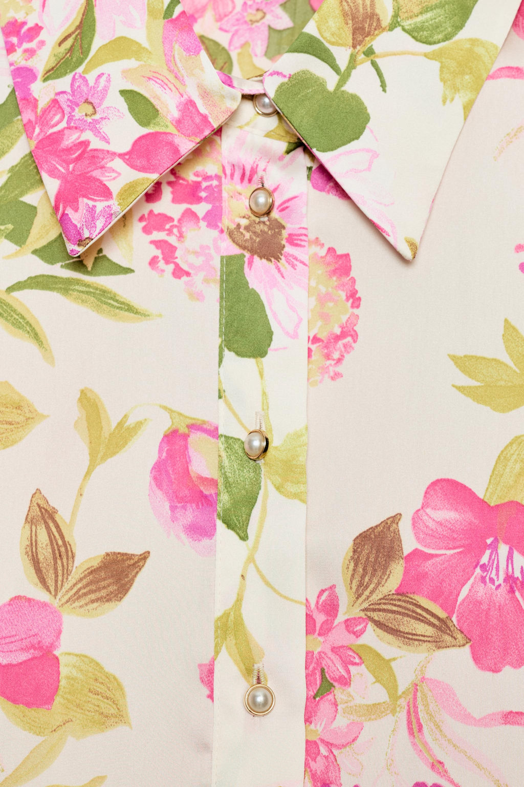 CAMISA SATINADA ESTAMPADO FLORAL / Multicolor - Zara фото 9