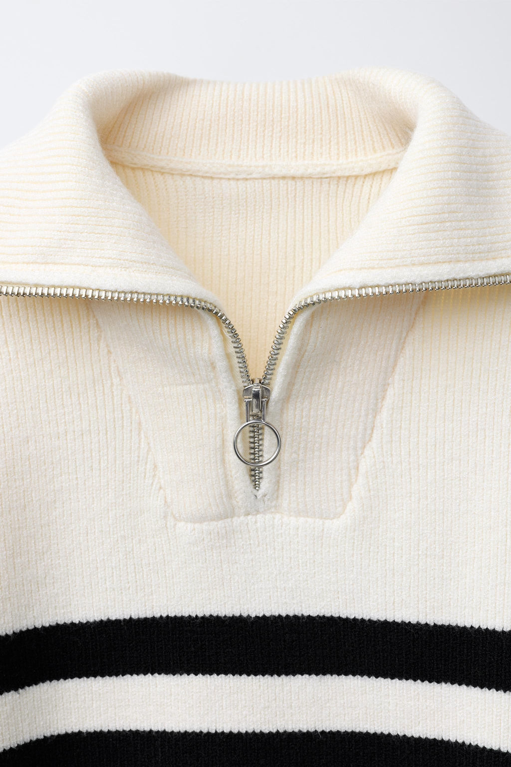 STRIPED KNIT SWEATER WITH ZIP - Zara фото 3