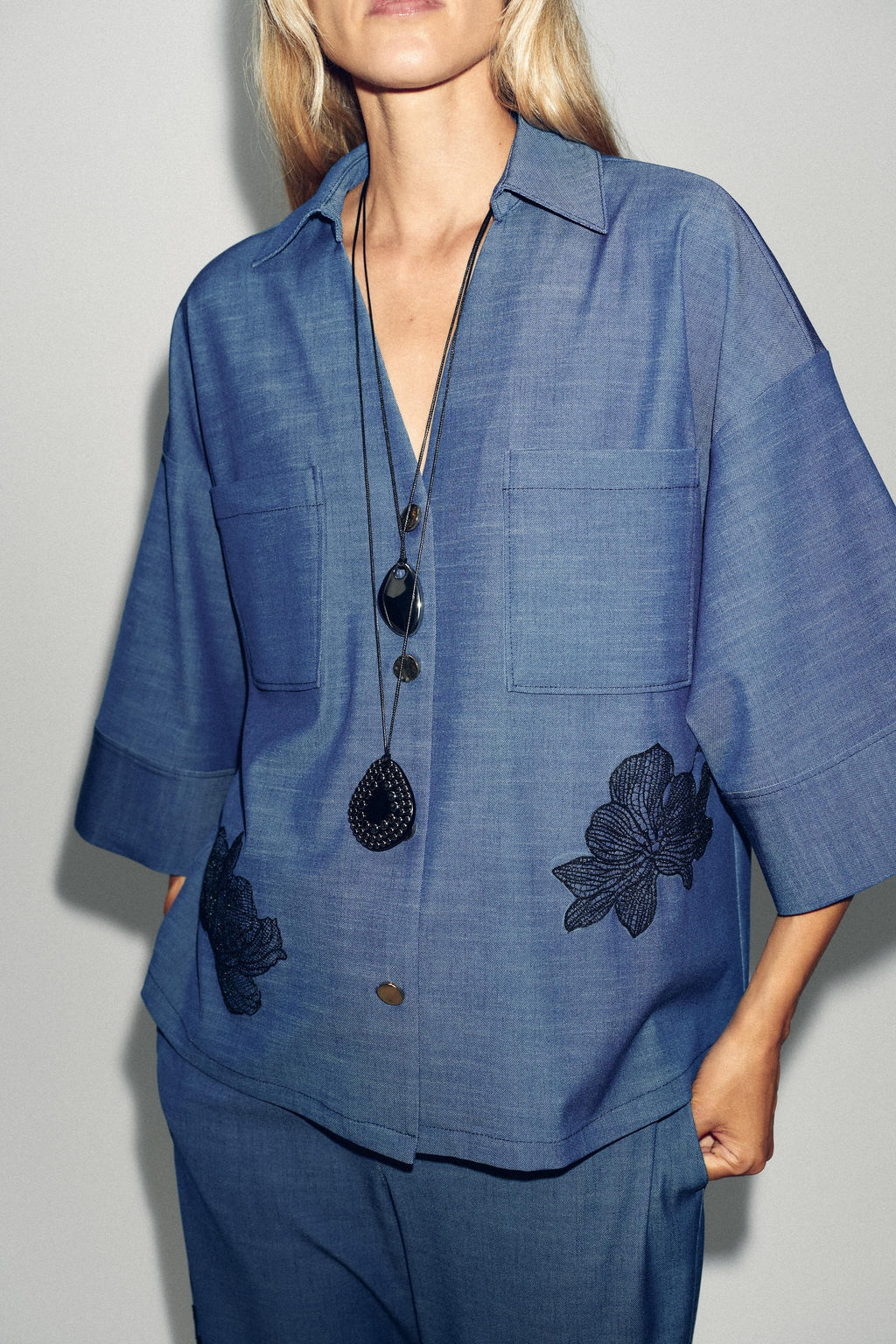 FLORAL KIMONO SHIRT - Zara фото 2