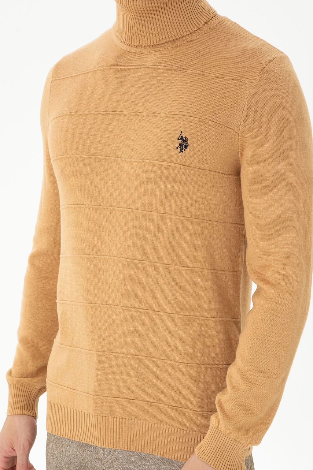 U. S. Polo Assn Мужской свитер песочного меланжа - U.s. polo assn фото 19