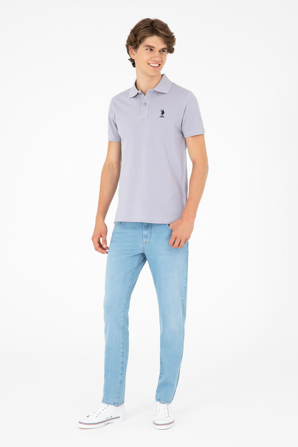 Мужская серая базовая футболка - U.s. polo assn фото 4