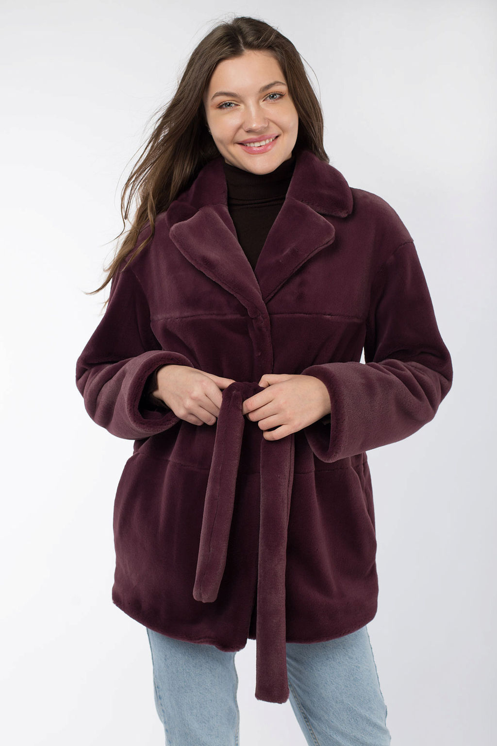 01-10241 Пальто женское демисезонное (пояс) - El podio фото 6