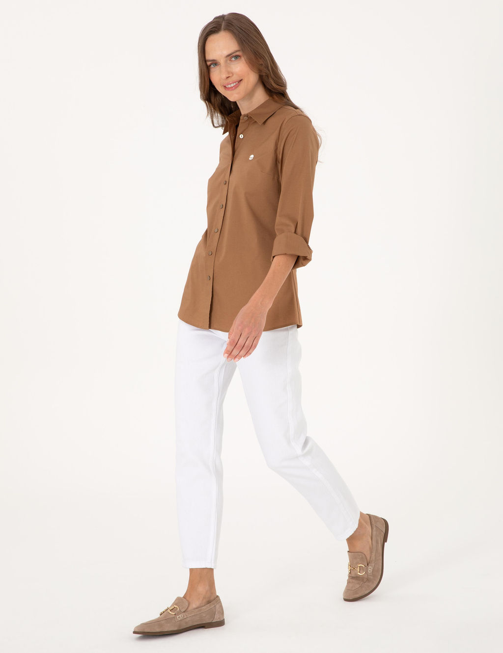 Camel Slim Fit Uzun Kollu G_mlek