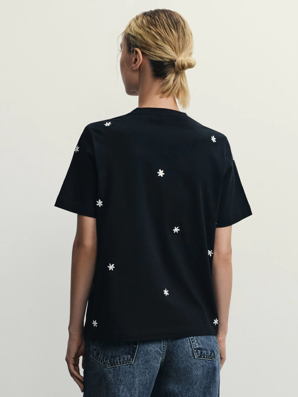 Футболка из хлопка с вышивкой / Zarina  фото 5