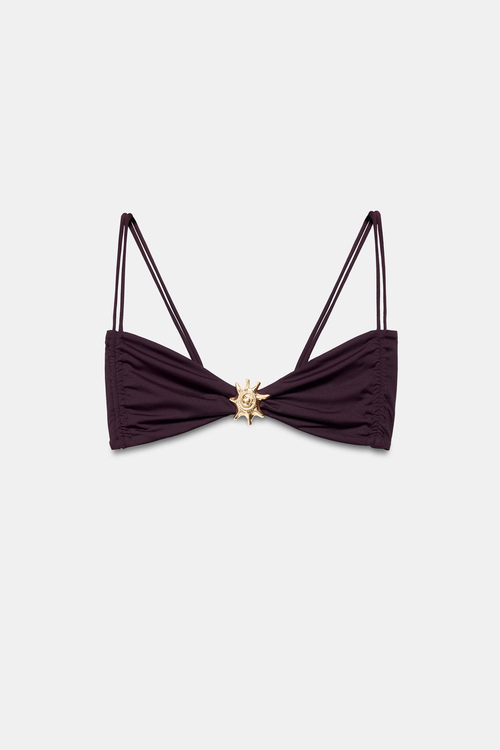 TOP BIKINI FRUNCES CARACOLA / Marr?n - Zara фото 8