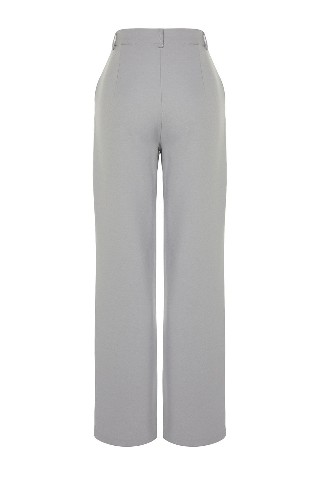 Limited Edition Gri Straight/Duz Kesim Pilili Dokuma Pantolon TWOAW23PL00401