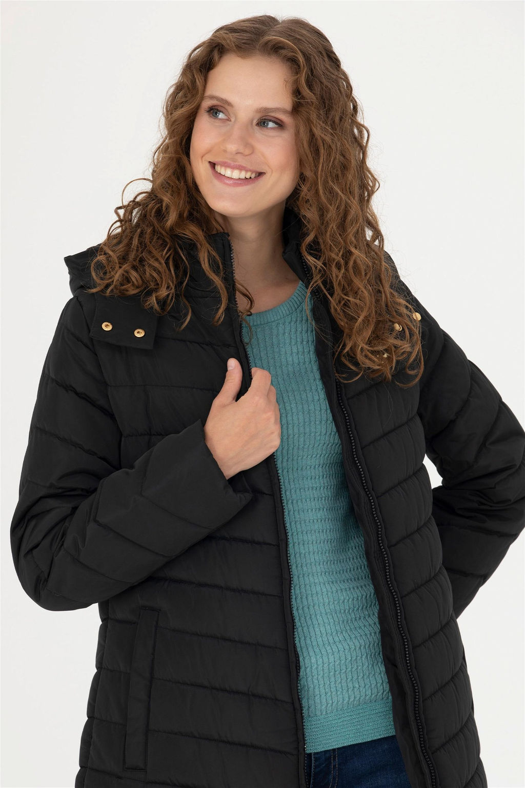 U. S. Polo Assn Женское черное пальто - U.s. polo assn фото 4