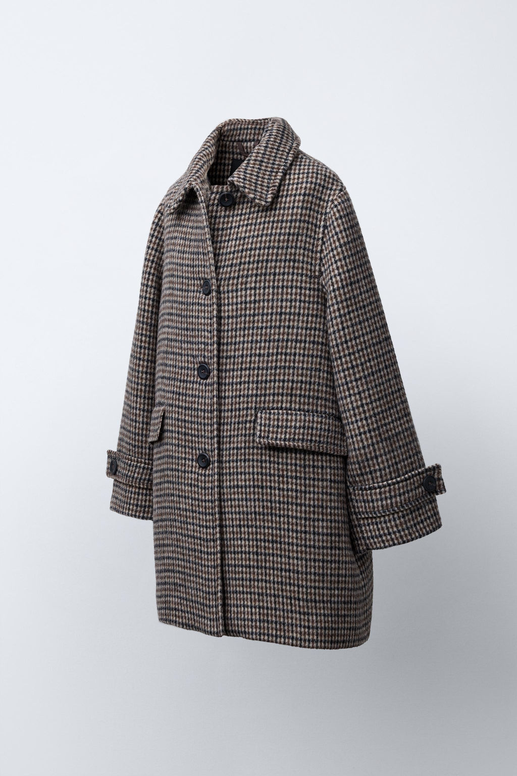 LONG CHECKED WOOL COAT - Zara фото 2