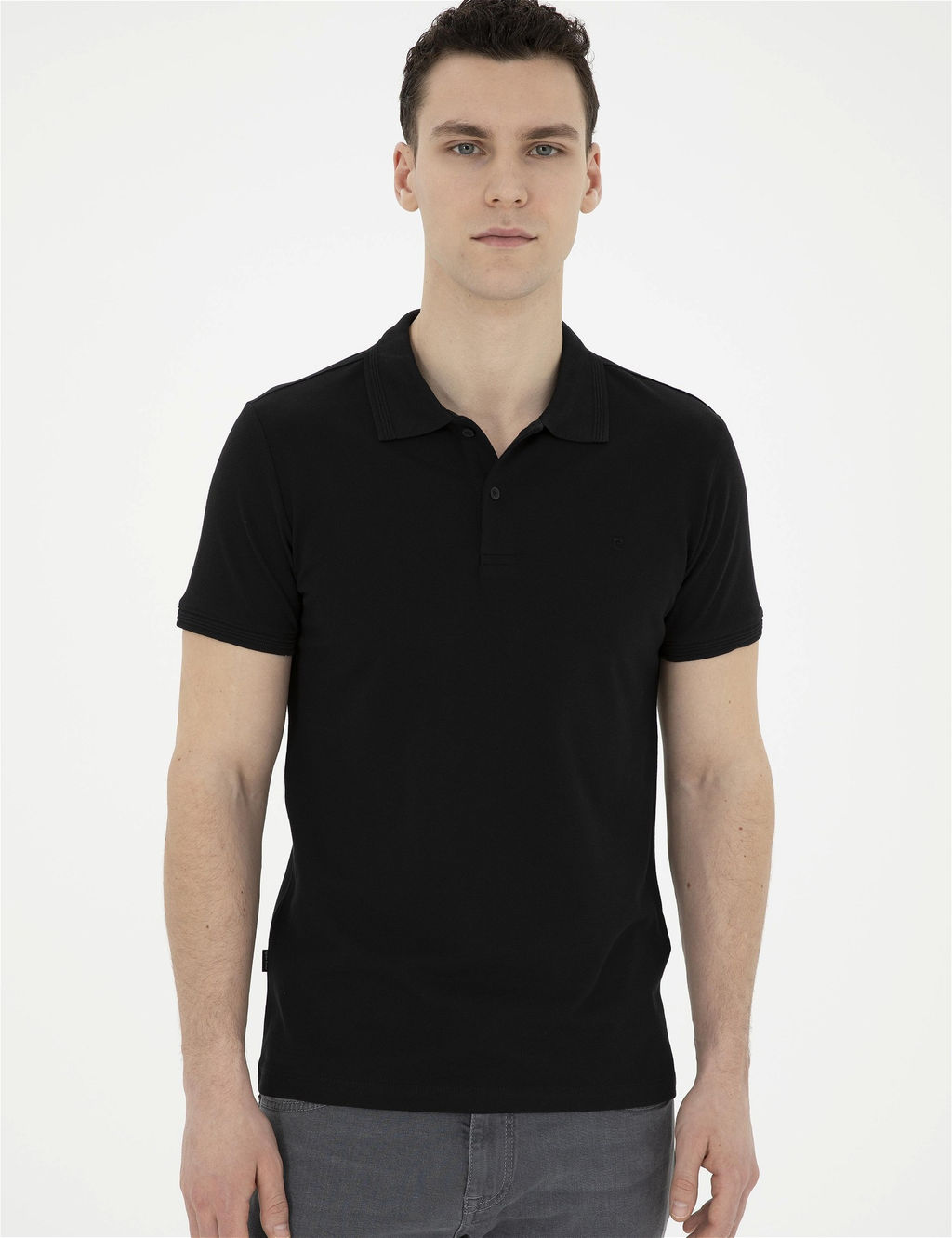 Siyah Slim Fit Basic Ti__rt
