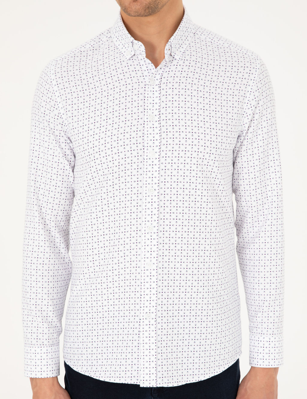 _ndigo Slim Fit Uzun Kollu G_mlek