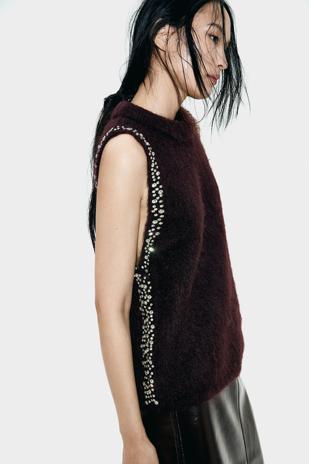 Top en mezcla de mohair con detalles de strass - H&m фото 4