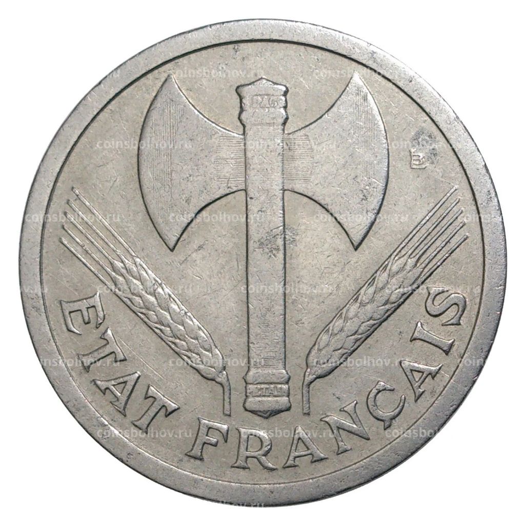 Монета 2 франка 1943 года Франция