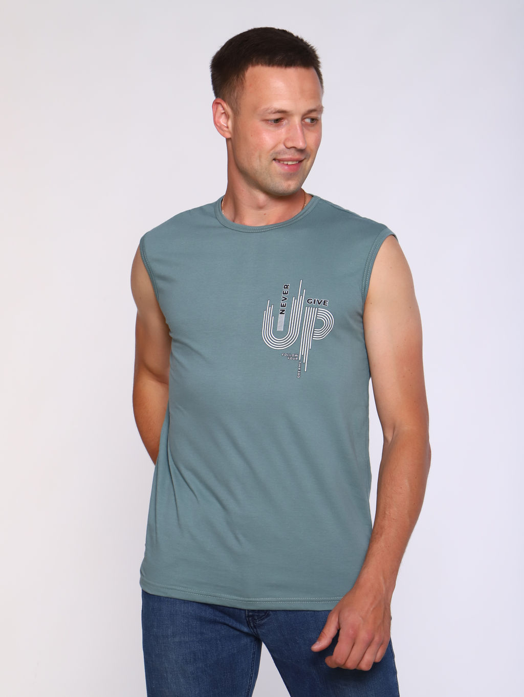 М360 Майка мужская (оливковый новый) - Иванушка-трикотаж фото 4