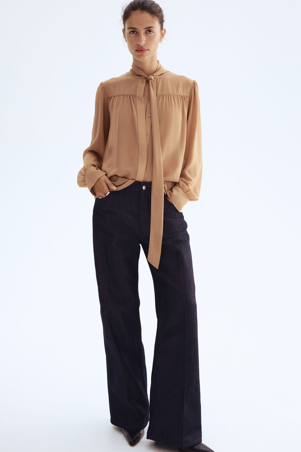 Blusa de gasa con lazada - H&m фото 5