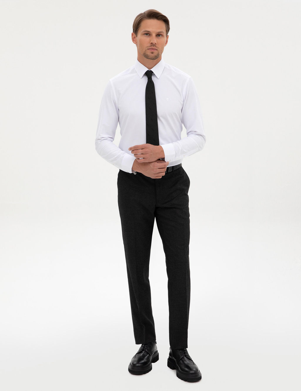 Beyaz Slim Fit Uzun Kollu Basic G_mlek - Pierre cardin фото 4