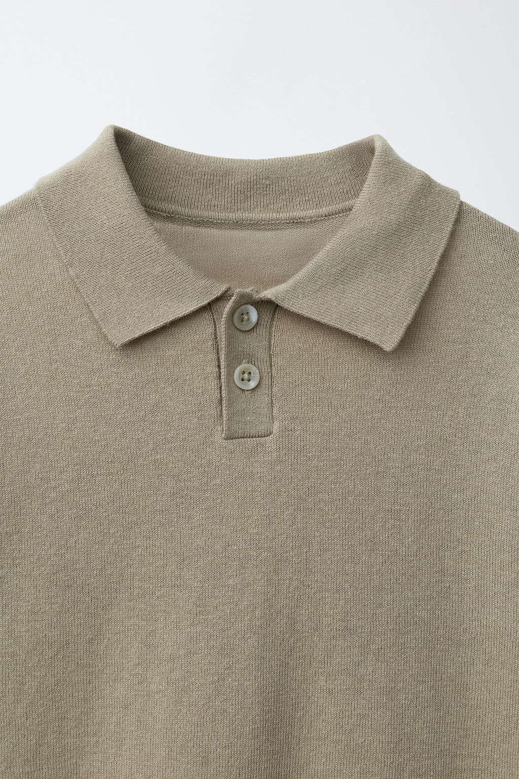 POLO ALGOD?N LINO RAYAS / Khaki claro - Zara фото 3