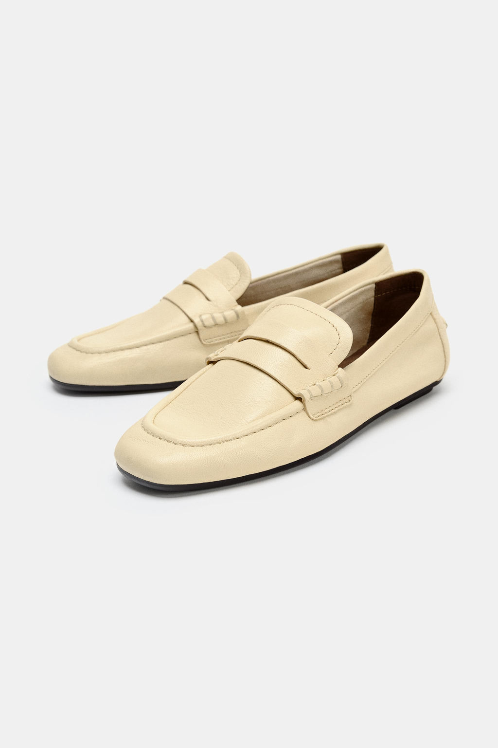 LEATHER PENNY LOAFERS - Zara фото 4