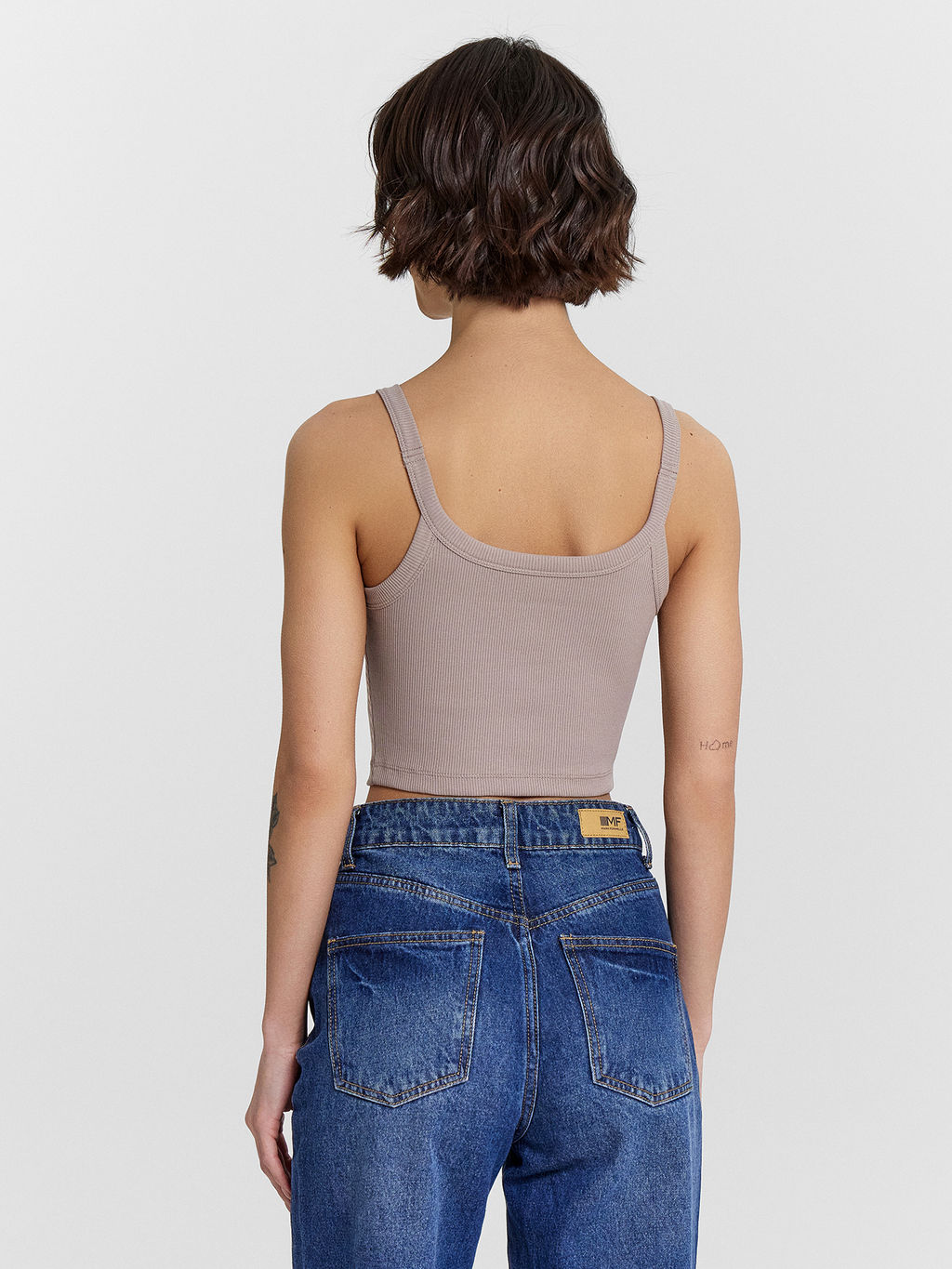 Топ женский бежевый в рубчик