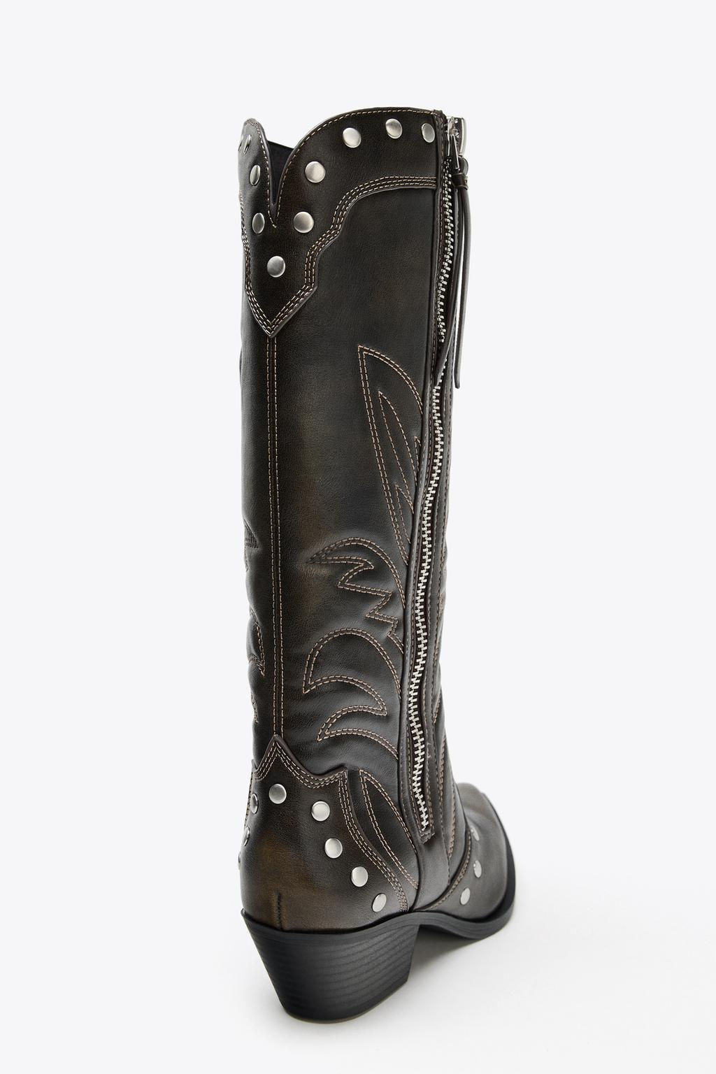 COWBOY STUDDED BOOTS - Zara фото 13
