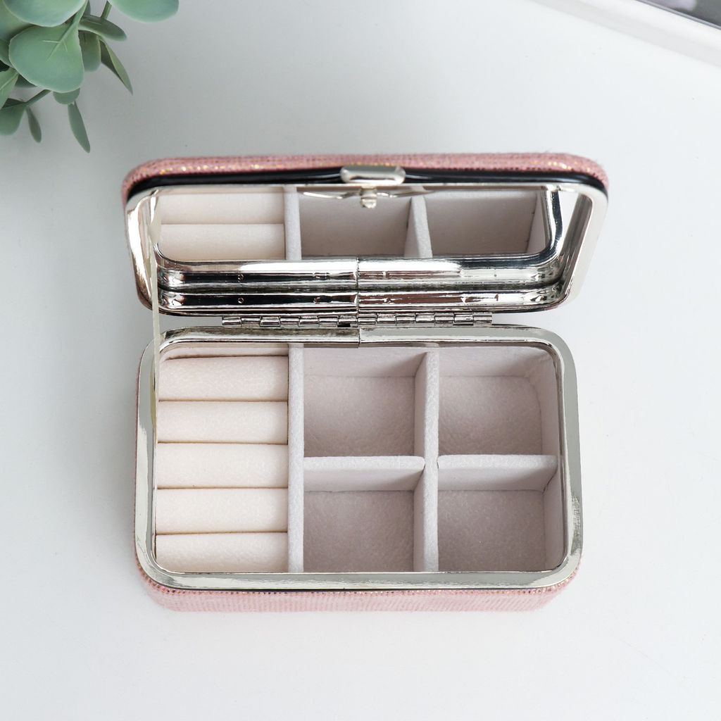 Шкатулка кожзам для украшений Мелкие квадратики. Розовый 6х7х12 см - Simaland фото 3