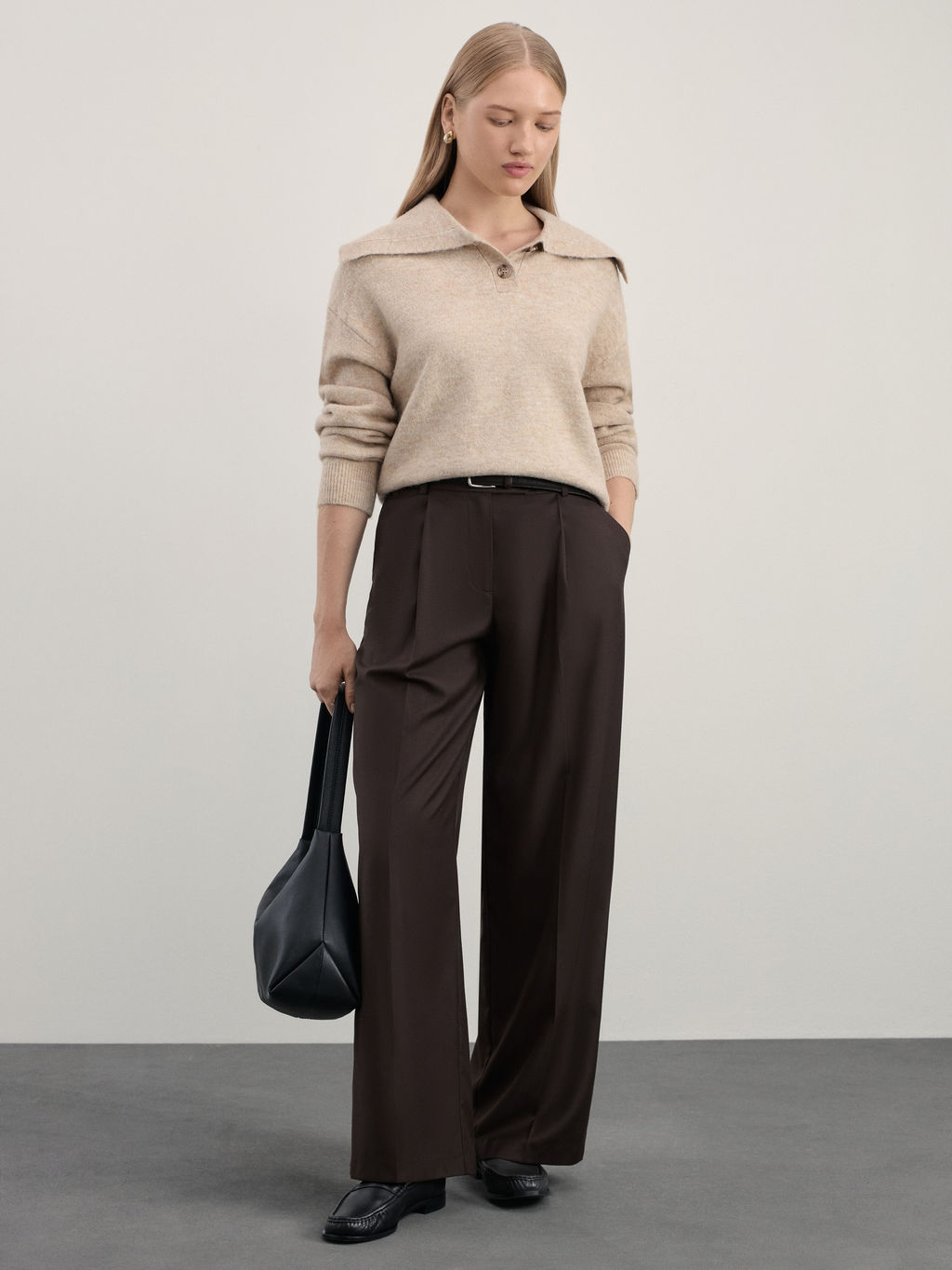 Джемпер с воротником поло / Zarina  фото 2