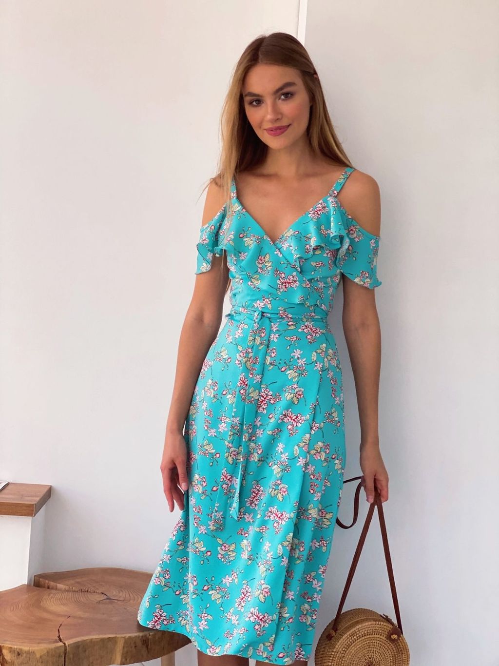 4195 Сарафан в цветочек в цвете тиффани - Martichelli фото 3