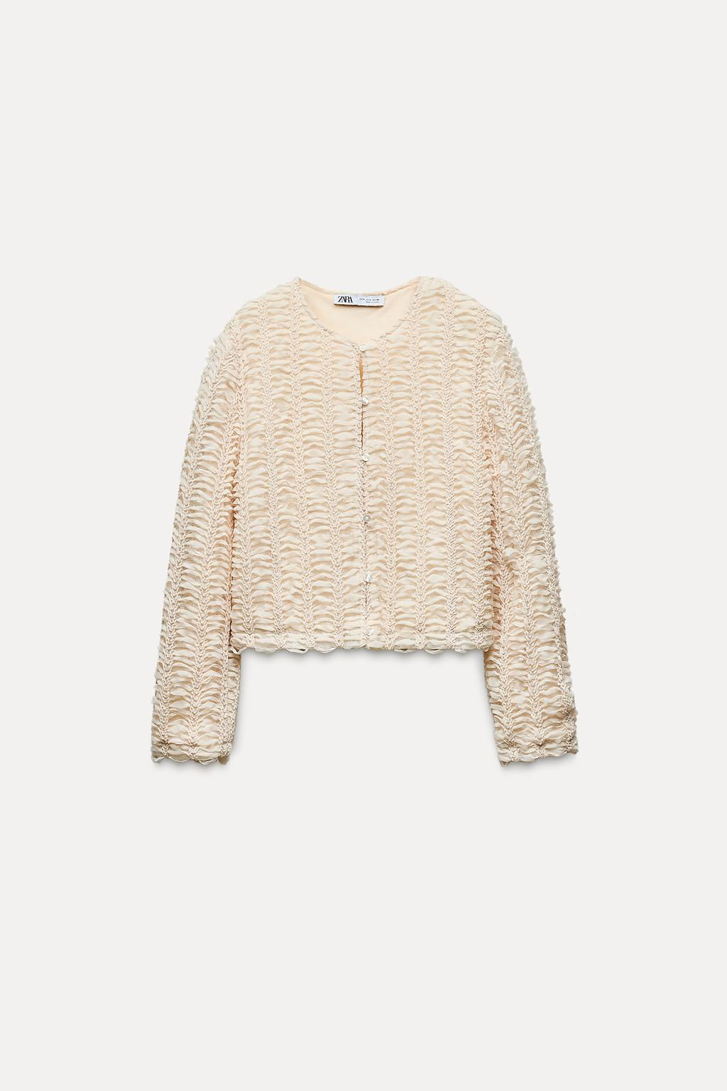 TEXTURED KNIT CARDIGAN - Zara фото 5