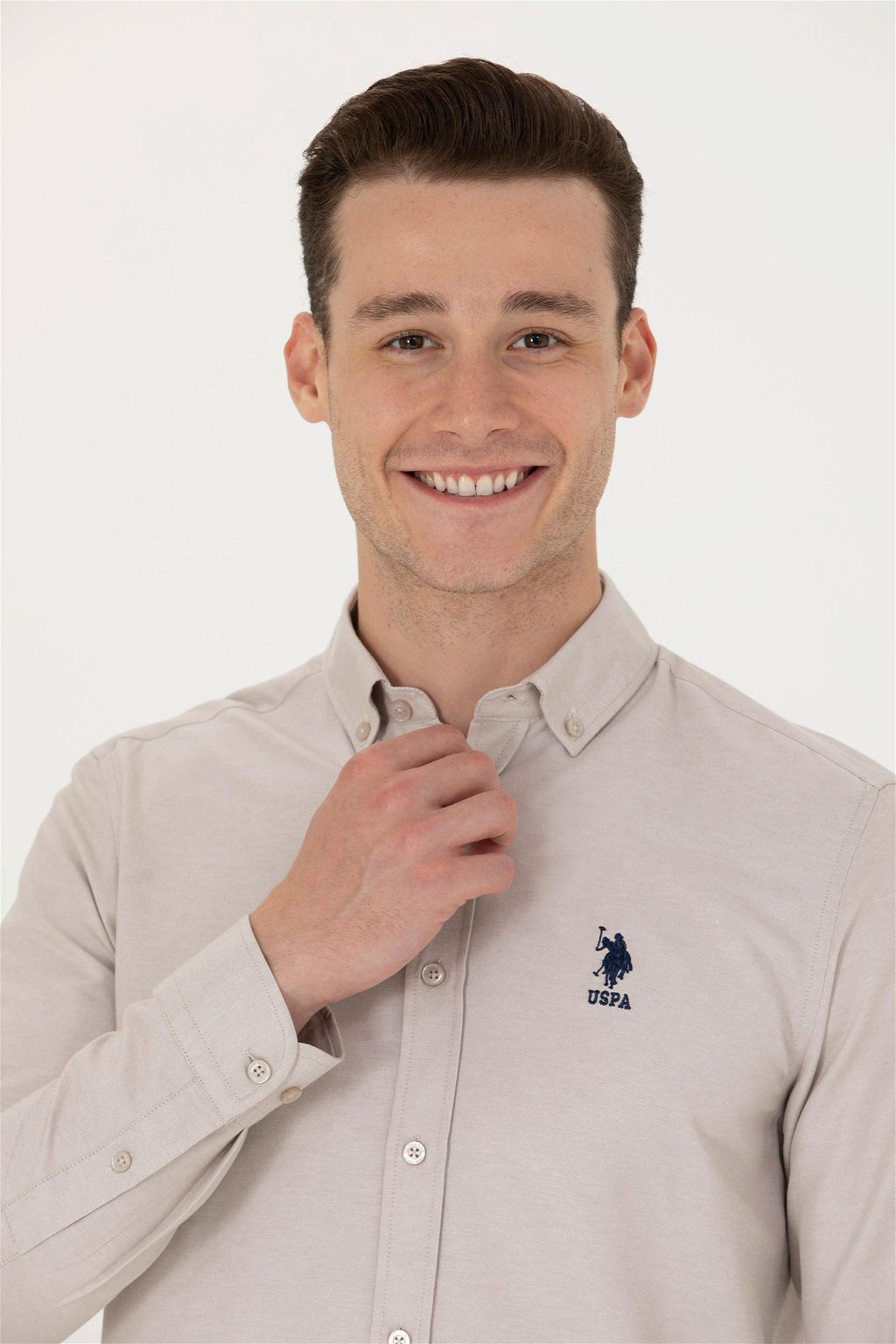 Мужская базовая рубашка с длинным рукавом Stone Неожиданная скидка в корзине - U.s. polo assn фото 2