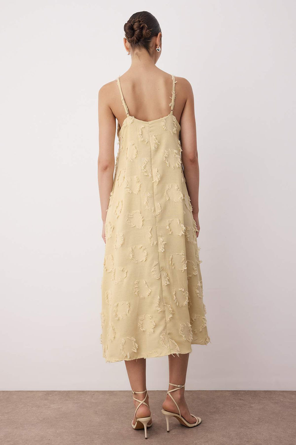 Mavi Duz Midi Dokuma Elbise TWOSS25EL00905 - Trendyolmilla фото 10