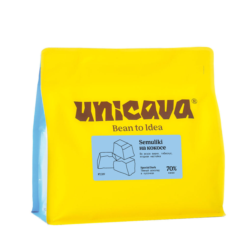 Semuliki на кокосе, тёмный шоколад 70 %