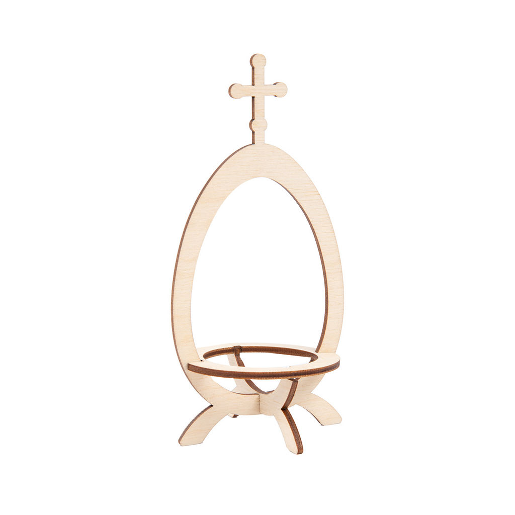 Заготовка для декорирования Mr. Carving КЛ-23 Подставка под яйцо фанера 6.6 х 6.6 х 14 см с Крестом