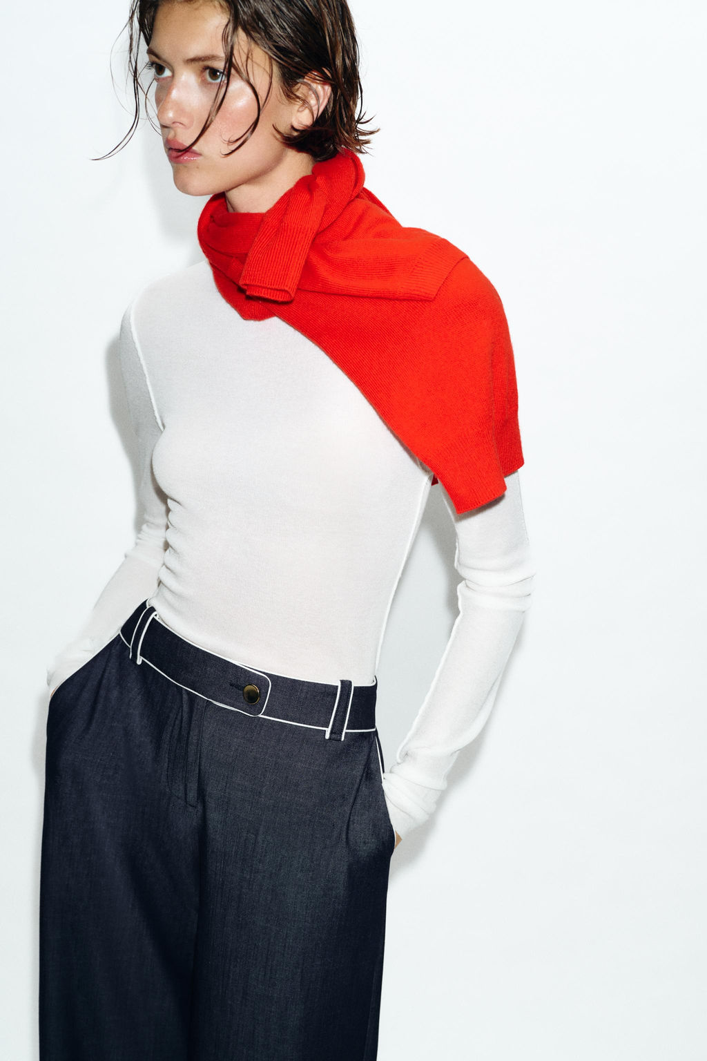 PANTAL?N ANCHO VIVOS CONTRASTE / ?ndigo - Zara фото 3