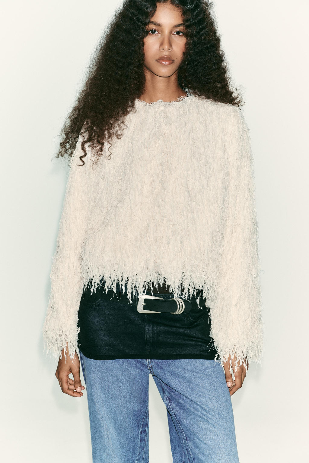 FEATHER FRINGE METALLIC THREAD JACKET - Zara фото 2