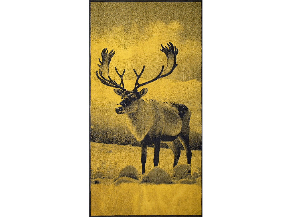 Полотенце махровое 6с102.413ж1 Фото-олень(т.желтый) 81х160см
